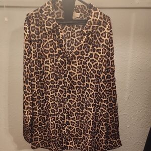 Michael Kors Leopard Print Blouse